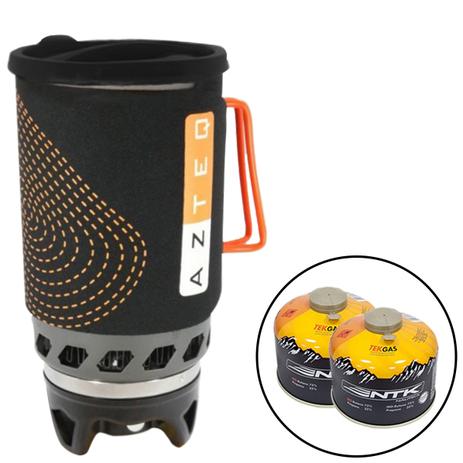 Kit para Camping com Panela e Fogareiro Jet Cook AZTEQ + 2 Cartuchos de Gás 230g TEKGAS Menor preço em Kit para Camping com Panela e Fogareiro Jet Cook AZTEQ + 2 Cartuchos de Gás 230g TEKGAS