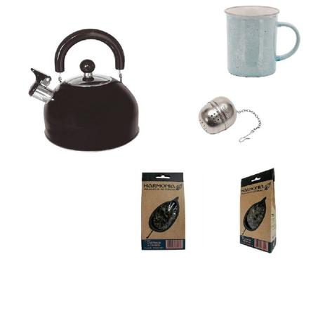 Kit para Chá Chaleira 2L, infusor, caneca e 2 chas - Mimo ltda Menor preço em Kit para Chá Chaleira 2L, infusor, caneca e 2 chas - Mimo ltda