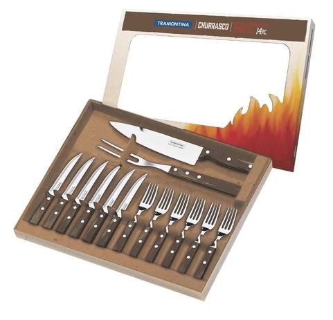 Kit para churrasco 14 peças - Polywood - Tramontina Menor preço em Kit para churrasco 14 peças - Polywood - Tramontina