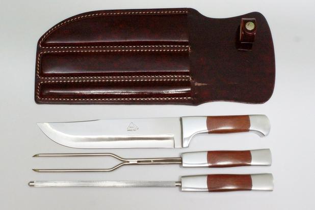 Kit para Churrasco Artesanal 8 Polegadas com Faca, Garfo e Chaira em aço Inox - Inox barretos Menor preço em Kit para Churrasco Artesanal 8 Polegadas com Faca, Garfo e Chaira em aço Inox - Inox barretos