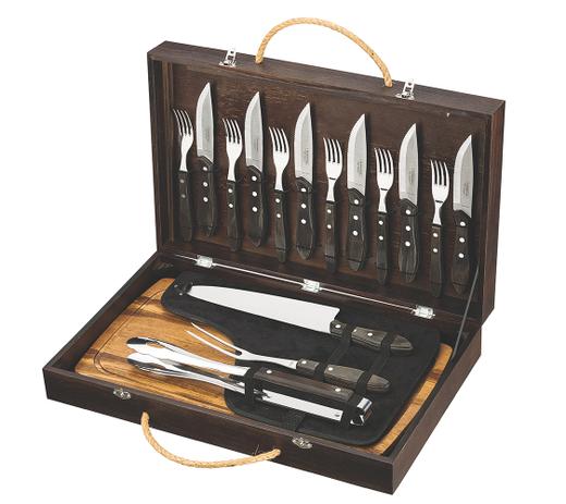 Kit para Churrasco com 17 Peças e Estojo Polywood Castanho Tramontina Menor preço em Kit para Churrasco com 17 Peças e Estojo Polywood Castanho Tramontina