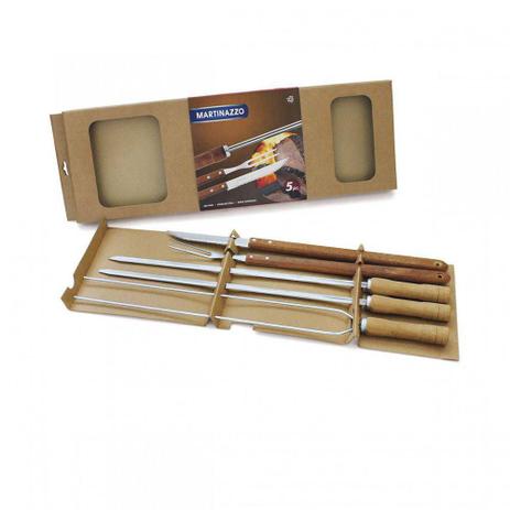 Kit para Churrasco Espetos, Garfo, Faca, Balde de cerveja Skol e 6 Copos Tulipa - 13 peças - Martinazzo é boa?