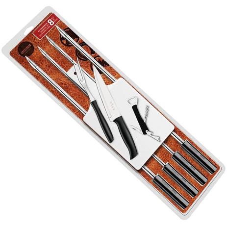 Kit para Churrasco Tramontina 8 Peças Faca Garfo Espeto Tábua Abridor Menor preço em Kit para Churrasco Tramontina 8 Peças Faca Garfo Espeto Tábua Abridor