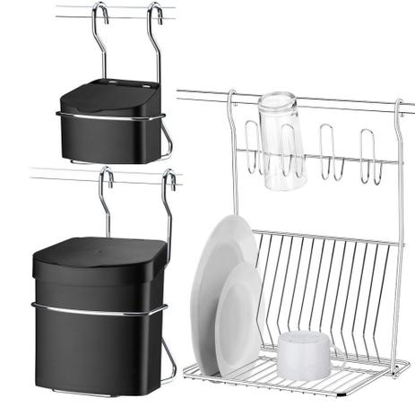 Kit Para Cozinha 3 Pesas Saleiro Escorredor e Lixeira - Future Menor preço em Kit Para Cozinha 3 Pesas Saleiro Escorredor e Lixeira - Future