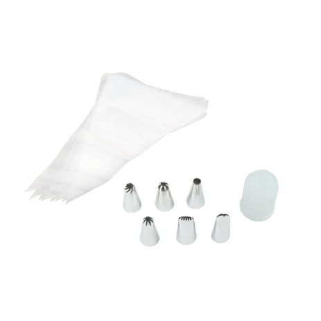 Kit Para Decorar Bolo Com 06 Bicos Em Inox, 01 Adaptador, 08 Sacos descartáveis para confeitar - Carisma Menor preço em Kit Para Decorar Bolo Com 06 Bicos Em Inox, 01 Adaptador, 08 Sacos descartáveis para confeitar - Carisma