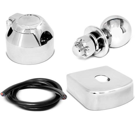 Kit Para Engate Com Bola Capa Inox Tomada Cromada Chicote Santo Andre - ABC - SP - Mult engates Menor preço em Kit Para Engate Com Bola Capa Inox Tomada Cromada Chicote Santo Andre - ABC - SP - Mult engates