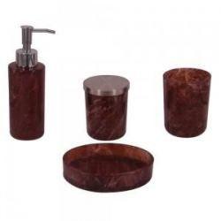 Kit para Lavabo de Vidro 4 peças Vinho - Decorafast Menor preço em Kit para Lavabo de Vidro 4 peças Vinho - Decorafast