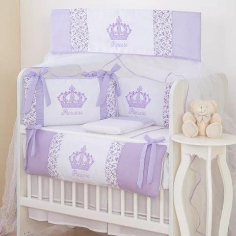 Kit para Mini Berço 9 peças Princesa Lilás - I9 baby Menor preço em Kit para Mini Berço 9 peças Princesa Lilás - I9 baby