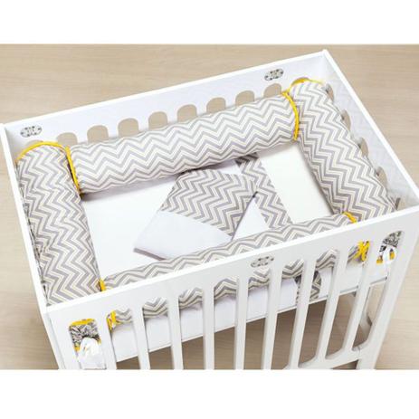 Kit para Mini Berço Rolinho Chevron Amarelo 06 Peças - Casa E Baby Cia Menor preço em Kit para Mini Berço Rolinho Chevron Amarelo 06 Peças - Casa E Baby Cia