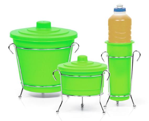 Kit para Pia 3 peças Niquelart 301-3 Cromo Colors Verde Menor preço em Kit para Pia 3 peças Niquelart 301-3 Cromo Colors Verde