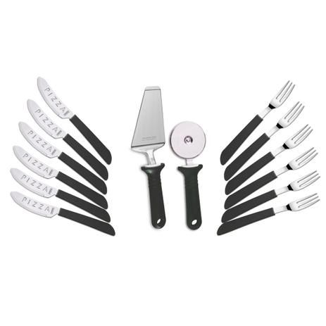 Kit Para Pizza 14 Pcs Tramontina - Laminas De Aco Inox Menor preço em Kit Para Pizza 14 Pcs Tramontina - Laminas De Aco Inox
