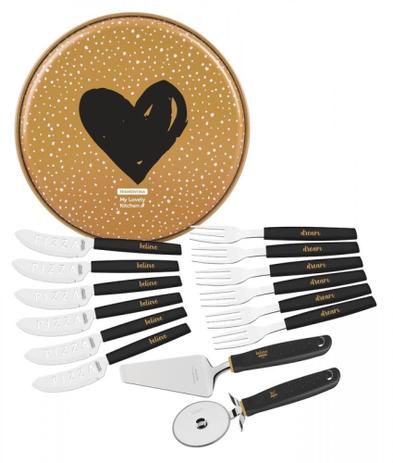 Kit para Pizza 15 Peças My Lovely Kitchen Tramontina 29899071 Menor preço em Kit para Pizza 15 Peças My Lovely Kitchen Tramontina 29899071