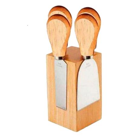 Kit Para Queijo 4 Peças Suporte Madeira - Unyhome - UNY GIFT Menor preço em Kit Para Queijo 4 Peças Suporte Madeira - Unyhome - UNY GIFT