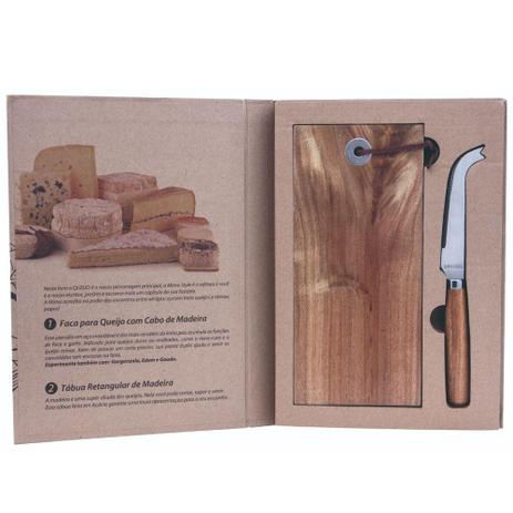 Kit para Queijo com Tábua de Madeira e 1 Faca - Mimo Menor preço em Kit para Queijo com Tábua de Madeira e 1 Faca - Mimo