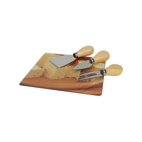 Kit para Queijos com Tábua e Garfinhos - 17cm x 17cm - Btc Menor preço em Kit para Queijos com Tábua e Garfinhos - 17cm x 17cm - Btc