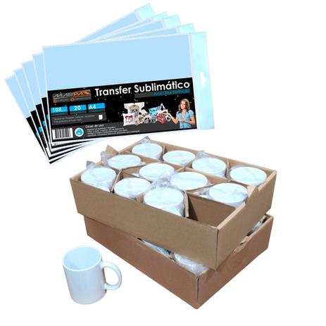 Kit para Sublimação com 24 Canecas + Papel Transfer 100Fls - Mecolour Menor preço em Kit para Sublimação com 24 Canecas + Papel Transfer 100Fls - Mecolour