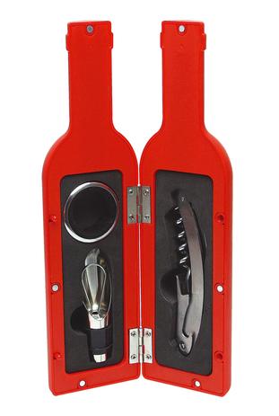 Kit Para Vinho Mini Garrafa Vermelho - Mimostyle Menor preço em Kit Para Vinho Mini Garrafa Vermelho - Mimostyle