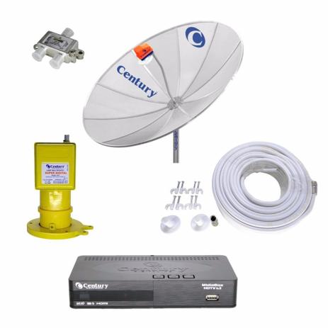 Kit Parabólica 1,70 Digital Century Com Receptor Digital Midia Box Hd B3 E Multiponto - Century Menor preço em Kit Parabólica 1,70 Digital Century Com Receptor Digital Midia Box Hd B3 E Multiponto - Century
