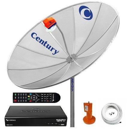 Kit Parabólica 1,9 Digital Century Com Receptor Digital Midia Box Hd E Monoponto - Century Menor preço em Kit Parabólica 1,9 Digital Century Com Receptor Digital Midia Box Hd E Monoponto - Century