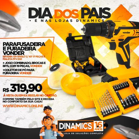 Kit Parafusadeira e Furadeira 12v + Jogo combinado brocas e bits 19 peças + Coletor de Pó - VONDER Menor preço em Kit Parafusadeira e Furadeira 12v + Jogo combinado brocas e bits 19 peças + Coletor de Pó - VONDER
