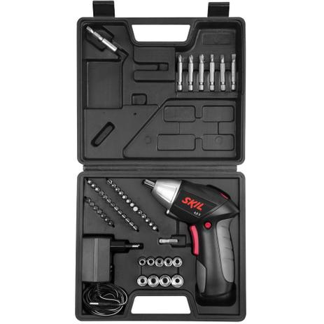 Kit Parafusadeira Skil 4,8V Bateria 220V 51 Acessórios Menor preço em Kit Parafusadeira Skil 4,8V Bateria 220V 51 Acessórios
