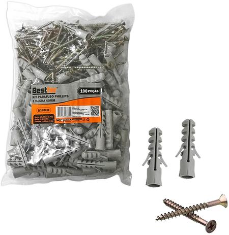 Kit parafuso philips com bucha de nylon 10mm 100 pecas - Rio chens Menor preço em Kit parafuso philips com bucha de nylon 10mm 100 pecas - Rio chens