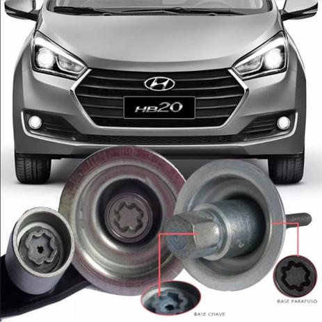 Kit parafuso porca antifurto hb20 hb20s step rodas em chapa - Hyundai Menor preço em Kit parafuso porca antifurto hb20 hb20s step rodas em chapa - Hyundai
