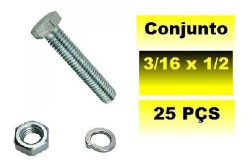 Kit Parafuso Sext 3/16 X 1/2 Com Porca E Arruela Pressão - DUSCANELA Menor preço em Kit Parafuso Sext 3/16 X 1/2 Com Porca E Arruela Pressão - DUSCANELA