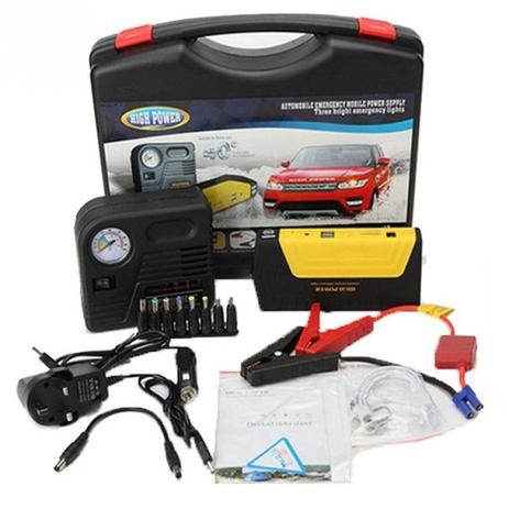 kit Partida Auxiliar Carregador Bateria Carro + compressor de ar - High power Menor preço em kit Partida Auxiliar Carregador Bateria Carro + compressor de ar - High power