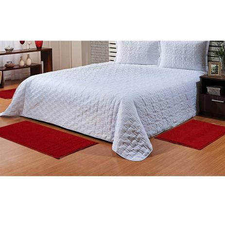 Kit Passadeira Tapete para Quarto 3 Peças Classic Vermelho Cereja - Tapetes Oasis Menor preço em Kit Passadeira Tapete para Quarto 3 Peças Classic Vermelho Cereja - Tapetes Oasis