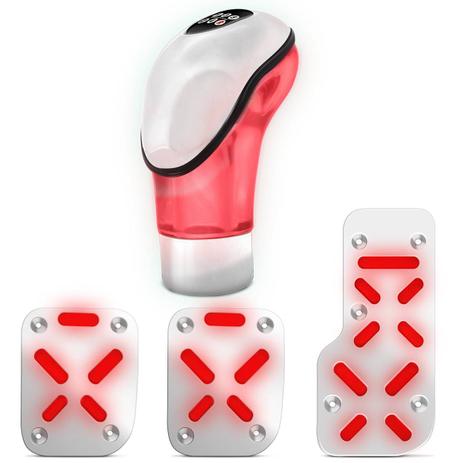 Kit Pedaleira + Manopla Cambio Bola Naja Tuning Universal Cromada Led Iluminação Vermelho - Prime Menor preço em Kit Pedaleira + Manopla Cambio Bola Naja Tuning Universal Cromada Led Iluminação Vermelho - Prime