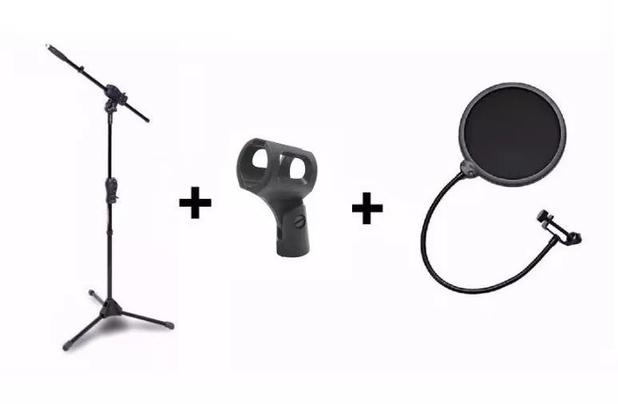 Kit Pedestal Microfone Smmax Ibox + Cachimbo + Pop Filter Menor preço em Kit Pedestal Microfone Smmax Ibox + Cachimbo + Pop Filter