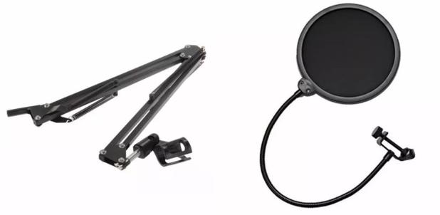 Kit Pedestal Suporte Mesa Articulado Microfone + Pop Filter - Vines music Menor preço em Kit Pedestal Suporte Mesa Articulado Microfone + Pop Filter - Vines music