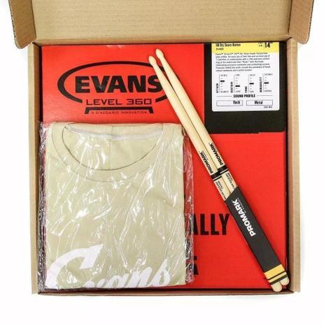 Kit Pele Evans Para Caixa Porosa+resposta+baqueta+camisa Menor preço em Kit Pele Evans Para Caixa Porosa+resposta+baqueta+camisa