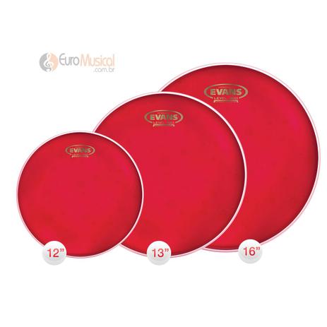 Kit Pele Evans para tons e surdo 12 13 16 Hidraulica TTHR - Vermelha - Outros Menor preço em Kit Pele Evans para tons e surdo 12 13 16 Hidraulica TTHR - Vermelha - Outros