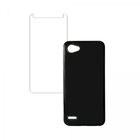 Kit Película de vidro e capinha TPU de silicone (Cor Preta / Fumê) para LG Q6 - Rellogs Menor preço em Kit Película de vidro e capinha TPU de silicone (Cor Preta / Fumê) para LG Q6 - Rellogs