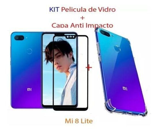 Capa Case Capinha Anti Impacto Xiaomi Mi 8 Lite + Película Vidro Temperado  - Encapar no Shoptime