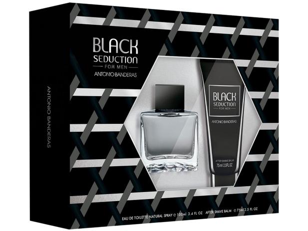Kit Perfume Antonio Banderas Seduction in Black – Masculino Eau de Toilette 100ml Loção Pós Barba