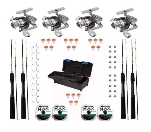 Kit Pesca Completo 4 Molinetes + 4 Varas + 64 Itens - Marine sports do brasil Menor preço em Kit Pesca Completo 4 Molinetes + 4 Varas + 64 Itens - Marine sports do brasil