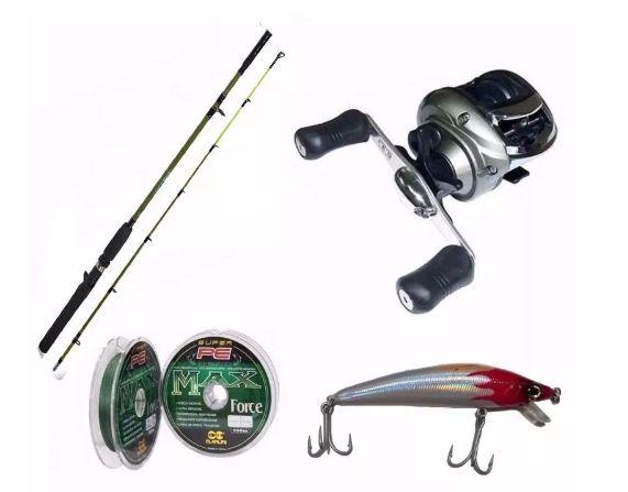 Kit Pesca Iniciante Completo Carretilha Direita + Vara + Linha + Isca - Marine sports do brasil Menor preço em Kit Pesca Iniciante Completo Carretilha Direita + Vara + Linha + Isca - Marine sports do brasil