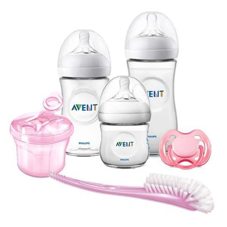 Kit Pétala 6 Peças Mamadeiras, Dosador, Escova e Chupeta Rosas - Philips Avent Menor preço em Kit Pétala 6 Peças Mamadeiras, Dosador, Escova e Chupeta Rosas - Philips Avent