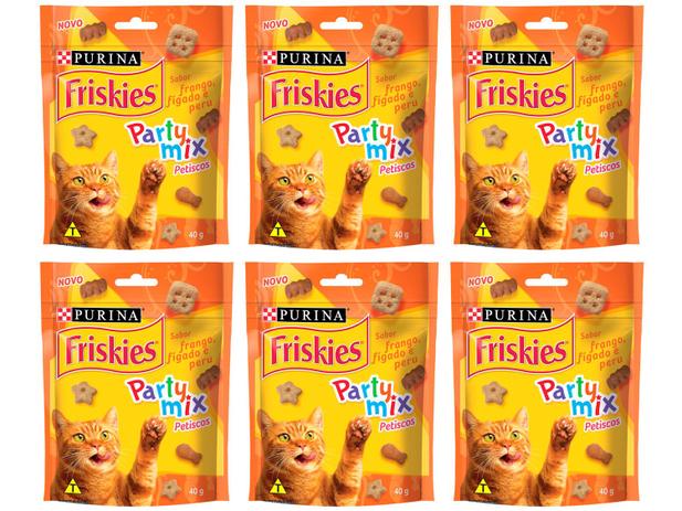 Kit Petisco para Gato Adulto Friskies Party Mix - Frango Fígado e Peru 6 Unidades 40g Cada Menor preço em Kit Petisco para Gato Adulto Friskies Party Mix - Frango Fígado e Peru 6 Unidades 40g Cada