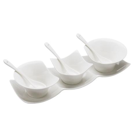 Kit Petisqueira Wolff Lyon 7 Peças Porcelana Branco Menor preço em Kit Petisqueira Wolff Lyon 7 Peças Porcelana Branco