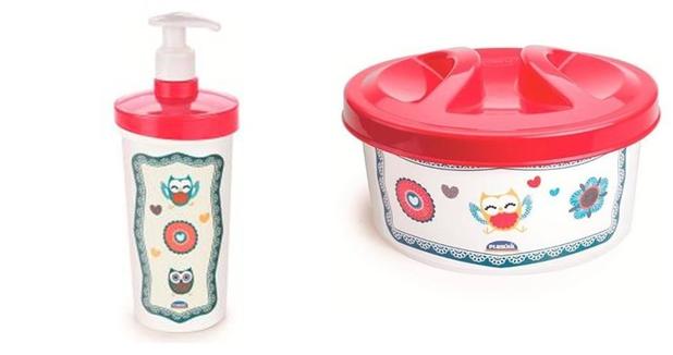 Kit Pia Cozinha Porta Detergente com Pressão e Porta Sabão Coruja - Plasutil Menor preço em Kit Pia Cozinha Porta Detergente com Pressão e Porta Sabão Coruja - Plasutil