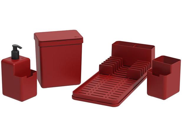 Kit Pia Cozinha Vermelho Coza Single - 4 Peças é boa?