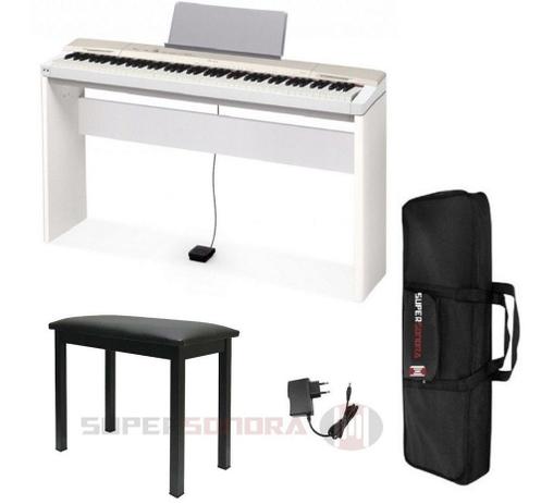 Kit Piano CASIO Privia PX-160GD 88 Teclas + Estante CS-67we + Banqueta BP-20C + Bag + Pedal + Fonte Menor preço em Kit Piano CASIO Privia PX-160GD 88 Teclas + Estante CS-67we + Banqueta BP-20C + Bag + Pedal + Fonte