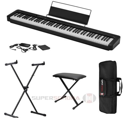 Kit Piano CDP-S100 BK CASIO - Funciona Também com Pilhas + Suporte X + Banqueta X + Capa + Pedal + Fonte Menor preço em Kit Piano CDP-S100 BK CASIO - Funciona Também com Pilhas + Suporte X + Banqueta X + Capa + Pedal + Fonte