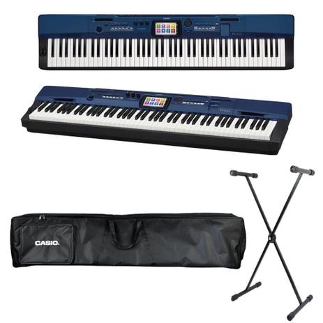 Kit Piano Digital Casio Privia PX-560 MBE Azul com Capa estofada e Suporte Menor preço em Kit Piano Digital Casio Privia PX-560 MBE Azul com Capa estofada e Suporte