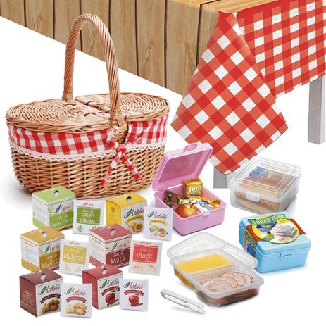 Kit PicNic Cesto Grande + Toalha + 3 Potes + 6 Caixas de Chá - Artchá Menor preço em Kit PicNic Cesto Grande + Toalha + 3 Potes + 6 Caixas de Chá - Artchá