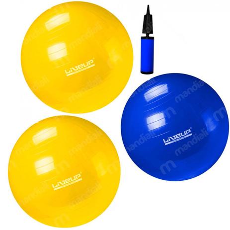 Kit Pilates com 1 Bola 65 Cm + 02 Bolas 75 Cm com Mini Bomba Liveup Menor preço em Kit Pilates com 1 Bola 65 Cm + 02 Bolas 75 Cm com Mini Bomba Liveup